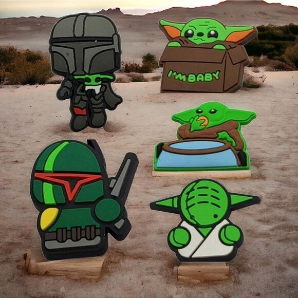 Star Wars Rubber Croc Shoe Charms Variety Pack Bundle Mandalorian Yoda Boba Fett - Picture 8 of 8